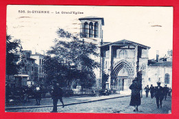 F-42-Saint Etienne-16P94  La Grand'église, Animation, Cpa BE - Saint Etienne