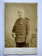 CDV Format Cabinet - Officier Supérieur Médaille Légion D'honneur - Dolman Artillerie ? Photo Dinant , Châteauroux - Krieg, Militär