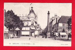 F-03-Moulins-22P204  La Rue D'Allier, Coiffeur, Petite Animation, Cpa BE - Moulins