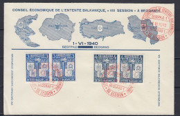 Yugoslavia 1940 Petite Entente 2 Types Official Cover Of The Meeting FDC Ca Beograd 1.06.1940 (59712)  See Scan - Europese Gedachte