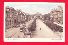 F-67-Strasbourg-74Ph61  La Place Broglie, Tramway, Cpa Colorisée - Straatsburg