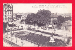 F-87-Limoges-160Ph61 Vue D'ensemble De La Place Jourdan, Central Hôtel Quartier Général Du XII Corps Armée Verso Cachet - Limoges