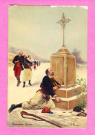 Illust-1766Ph61  J.  MONGE, Dernière étape, Soldat Près D'une Croix, Cpa  - Sonstige & Ohne Zuordnung