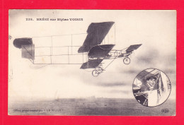 Aviation-574Ph111   BREGI, Sur Biplan Voisin, En Médaillon Petite Image De L'aviateur, Cpa  - Aviatori