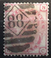 GB Queen Victoria 1873, Yvert No 51, 3 Pence Rose Plate Planche 12 Filigrane Tige De Rose, , Obl TB - Oblitérés