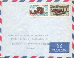 SENEGAL AFFRANCHISSEMENT COMPOSE SUR  LETTRE POUR LA FRANCE 1965 - Senegal (1960-...)