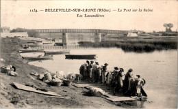 Belleville-sur-Saône Pont Sur La Saône Lavandières Lavandière Laveuse Washerwoman Lavandaia Rhône 69220 N°1154 B.Etat - Belleville Sur Saone