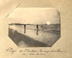 Montabo , Cayenne Guyane * Un Coup De Senne Au Clair De Lune Sur La Plage * Pêche * RARE Photo Circa 1890/1910 10x8cm - Cayenne