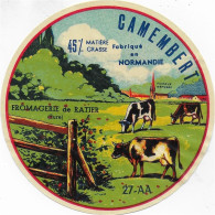 ETIQUETTE  DE  FROMAGE  CAMEMBERT FROMAGERIE DE RATIER EURE - Kaas