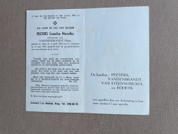 PEETERS Cornelius Marcellus °BERG 1891 +BERG 1967 - VANDENBRANDT - VAN STEENWINCKEL - BOHETS - Todesanzeige