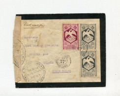 !!! OUBANGUI, LETTRE PAR AVION DE BAMBARI DE 1944 POUR LE CONGO BELGE AVEC CENSURES, TRANSITS AU DOS - Cartas & Documentos