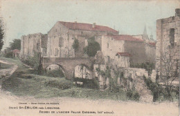 NE 8-(33) SAINT EMILION PRES LIBOURNE - RUINES DE L' ANCIEN PALAIS CARDINAL - CARTE COLORISEE  - 2 SCANS - Saint-Emilion