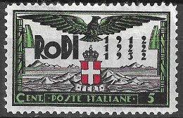 RODI - 1932 - 20* OCCUPAZIONE ITALIANA - CENT. 5 - NUOVO MNH**  (YVERT 39- MICHEL 123 - SS 65) - Aegean (Rodi)