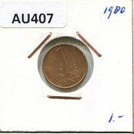 1 CENT 1980 NEERLANDÉS NETHERLANDS Moneda #AU407.E.A - 1948-1980: Juliana