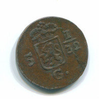 1808 VOC BATAVIA 1/2 DUIT NIEDERLANDE OSTINDIEN Koloniale Münze #S11728.D.A - Indes Neerlandesas