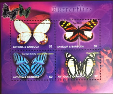 Antigua 2003 Butterflies Sheetlet MNH - Schmetterlinge