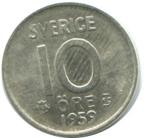 10 ORE 1959 SUÈDE SWEDEN ARGENT Pièce #AD054.2.F.A - Suède