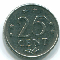 25 CENTS 1971 ANTILLES NÉERLANDAISES Nickel Colonial Pièce #S11539.F.A - Antilles Néerlandaises