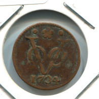 1734 HOLLAND VOC DUIT NETHERLANDS INDIES NEW YORK COLONIAL PENNY #VOC1870.10.U.A - Indes Néerlandaises