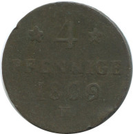 SAXONY-ALBERTINE 4 PFENNIG 1809 H German States #DE10596.16.D.A - Other & Unclassified