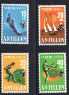 Netherlands Antilles 1978 Serie 4v Sport Baseball Football Soccer Sailing Waterski Boat Sailboat MNH - Antilles