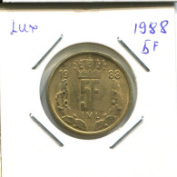 5 FRANCS 1988 LUXEMBOURG Coin #AT235.U.A - Lussemburgo