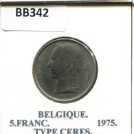 5 FRANCS 1975 FRENCH Text BÉLGICA BELGIUM Moneda #BB342.E.A - 5 Frank