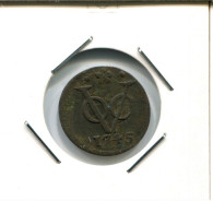 1745 HOLLAND VOC DUIT NIEDERLANDE OSTINDIEN NY COLONIAL PENNY #VOC2538.7.D.A - Indes Néerlandaises