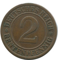 2 RENTENPFENNIG 1923 F GERMANY Coin #AE289.U.A - 2 Rentenpfennig & 2 Reichspfennig