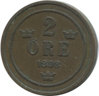 2 ORE 1898 SWEDEN Coin #AD005.2.U.A - Svezia