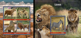 Liberia 2020, Animals, Lions, 4val In BF+BF - Liberia