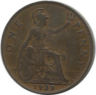 PENNY 1929 UK GROßBRITANNIEN GREAT BRITAIN Münze #AG883.1.D.A - D. 1 Penny