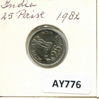 25 PAISE 1982 INDIEN INDIA Münze #AY776.D.A - Inde