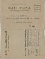 CARTE POSTALE POUR LA PHARMACIE NORMALE DE LA BASTILLE 6 BLD RICHARD LENOIR PARIS   VOIR SCAN POUR ETAT - Other & Unclassified