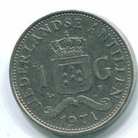 1 GULDEN 1971 NETHERLANDS ANTILLES Nickel Colonial Coin #S11976.U.A - Niederländische Antillen