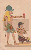 NE 19 - L' EGYPTE ANCIEN - DIVINITES EGYPTIENNES - OFFRANDES - ILLUSTRATEUR POLLAROLI  - 2 SCANS - Afrique