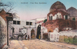 NE 19 - SYRIE - DAMAS - UNE RUE ANCIENNE - CARTE COLORISEE   - 2 SCANS  - Siria