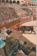 NE 22- CORRIDA - ESTOCADA AL VOLAPIE - ARENES - CARTE COULEURS - 2 SCANS  - Stierkampf