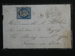 DN16  FRANCE  LETTRE   1871 MOULINS AU CHATEAU DE SEGRES    +CERES N ° 60 + AFF. INTERESSANT +++ - 1849-1876: Periodo Clásico