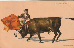 NE 22- CORRIDA - PASE DE MULETA  - CARTE COULEURS - 2 SCANS  - Stierkampf