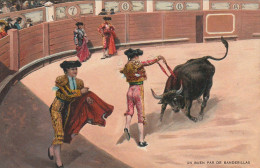 NE 22- CORRIDA - UN BUEN PAR DE BANDERILLAS - CARTE COULEURS - 2 SCANS  - Corridas