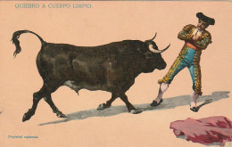 NE 22- CORRIDA - QUIEBRO A CUERPO LIMPIO - CARTE COULEURS - 2 SCANS  - Corridas