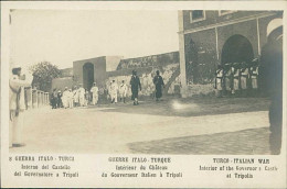 LIBYA / LIBIA - TURKEY / ITALY WAR - INTERIOR OF THE GOVERNOR'S CASTLE AT TRIPOLI - RPPC POSTCARD 1910s (12596) - Libia