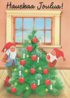 SANTA CLAUS Happy New Year Christmas GNOME Vintage Postcard CPSM #PAU206.A - Santa Claus