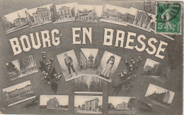 OP 1-(01) BOURG EN BRESSE - CARTE FANTAISIE MULTIVUES  - 2 SCANS - Autres & Non Classés