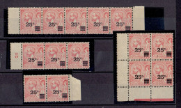 MONACO - N°52 ** MNH TB - 1 BLOC DE 4 + BANDE DE 5 + BANDE DE 3 + PAIRE - Unused Stamps