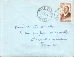 GABON SUR  LETTTRE POUR LA FRANCE 1964 - Gabun (1960-...)