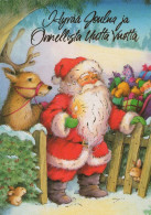 PÈRE NOËL Animaux NOËL Fêtes Voeux Vintage Carte Postale CPSM #PAK573.A - Santa Claus