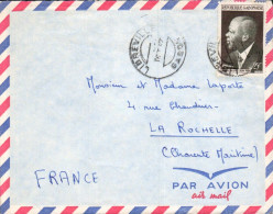 GABON SUR  LETTTRE POUR LA FRANCE 1962 - Gabun (1960-...)