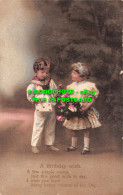 R549522 A Birthday Wish. Girl And Boy With Flowers. Amaglio. Serie. 0242. B - World